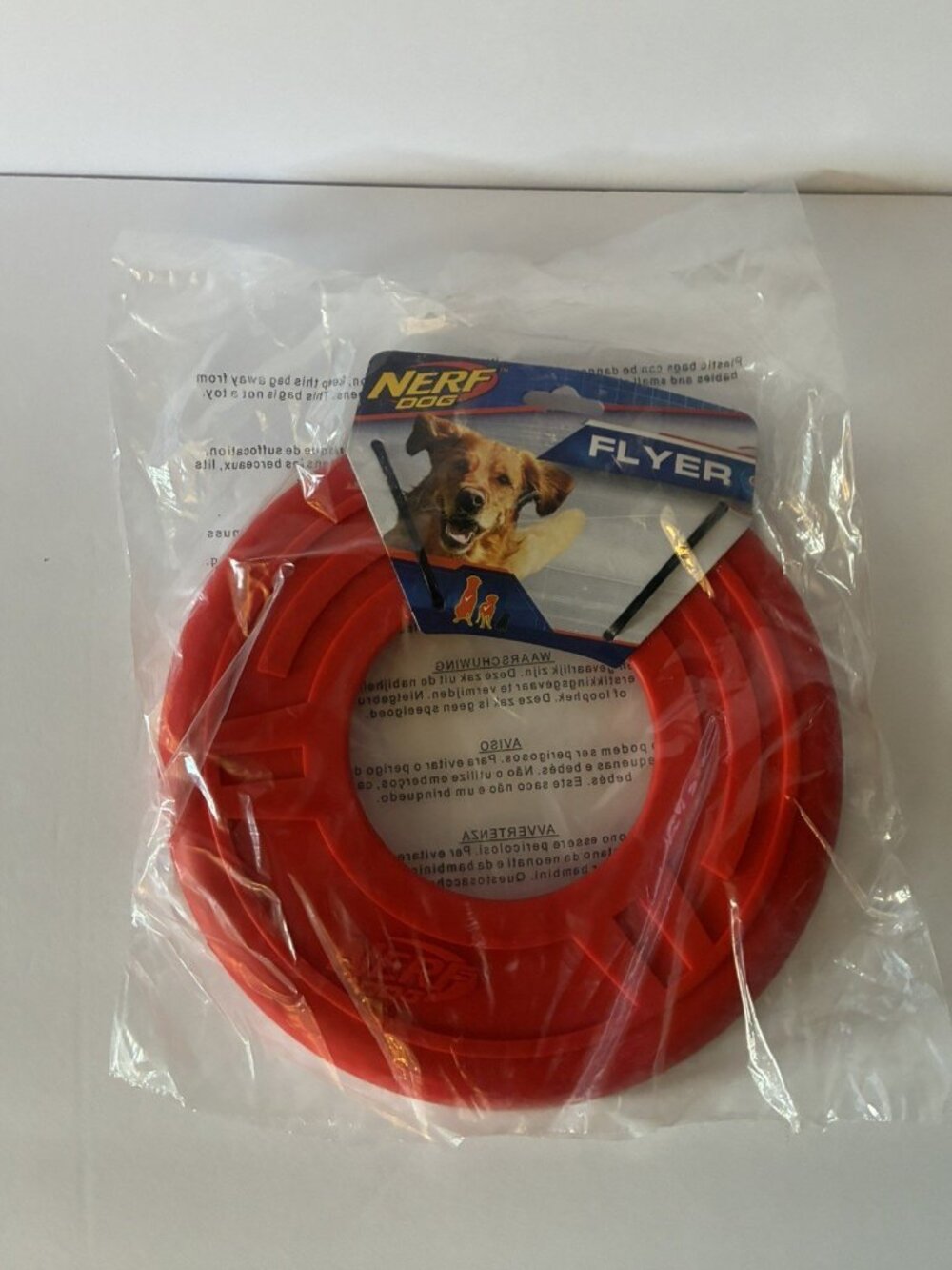 2 Nerf Dog 10" Atomic Flyer Frisbee Dog Toy Red & Blue Bundle Chew Play